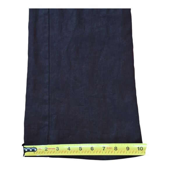 Chico's 100% Linen Pant Black Pull On Wide Leg Back Pockets size 1 S 8 10 Long - Picture 12 of 16